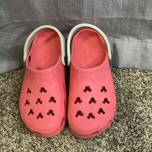 Crocs Disney Mickey Mouse Red White Clogs Shoes Size W8-9 M6-7
